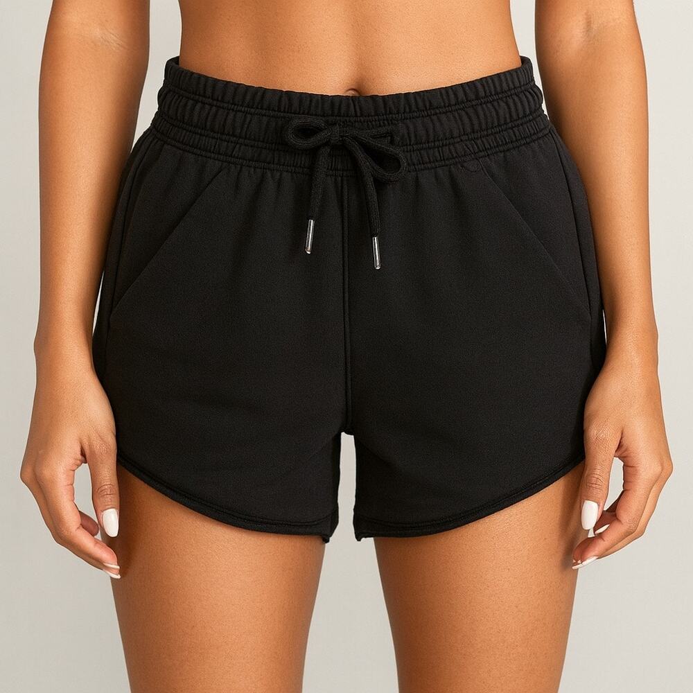 Women’s Black Drawstring Athletic Shorts - Picture 1 of 4